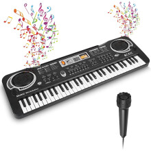 Digital Piano Keyboard 61 Keys with Microphone for Beginners