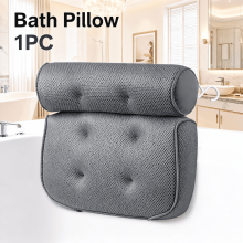 Bath Pillow with 4D Ergonomic Support 6 Suction Cups