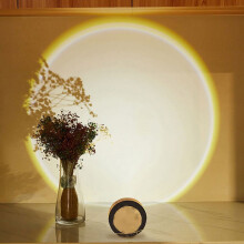 Luminária Noturna Esférica com Palmas em ABS 68x68x25mm 3AAA