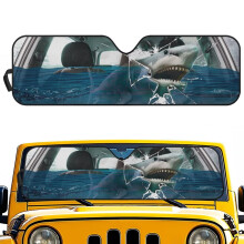 Foldable Aluminum Sun Shade Shark Print for Jeep Wrangler