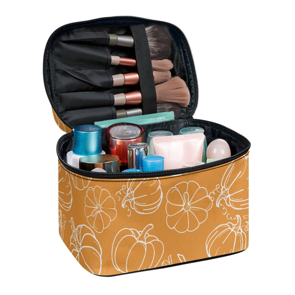 Cosmetic Case Organizer with Brush Slots White