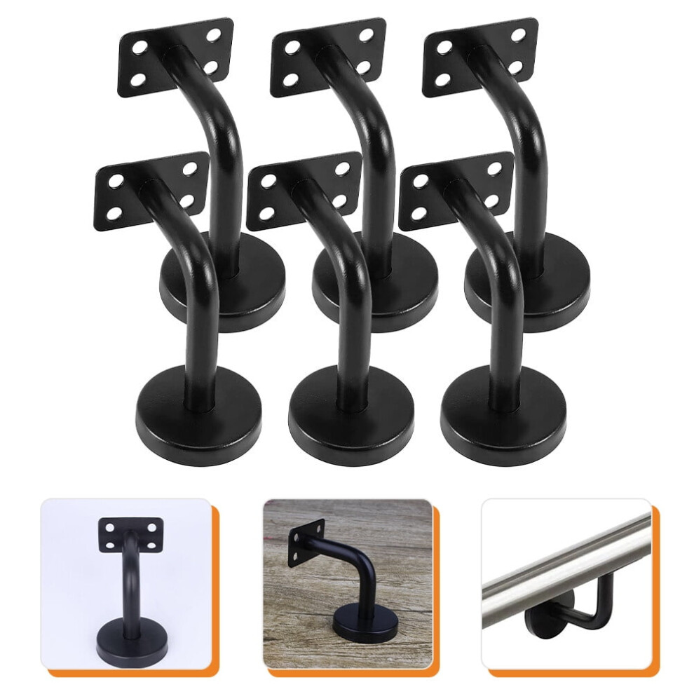 Banister Brackets For Handrail Stairway Railing Black 6 Pcs 913466161423