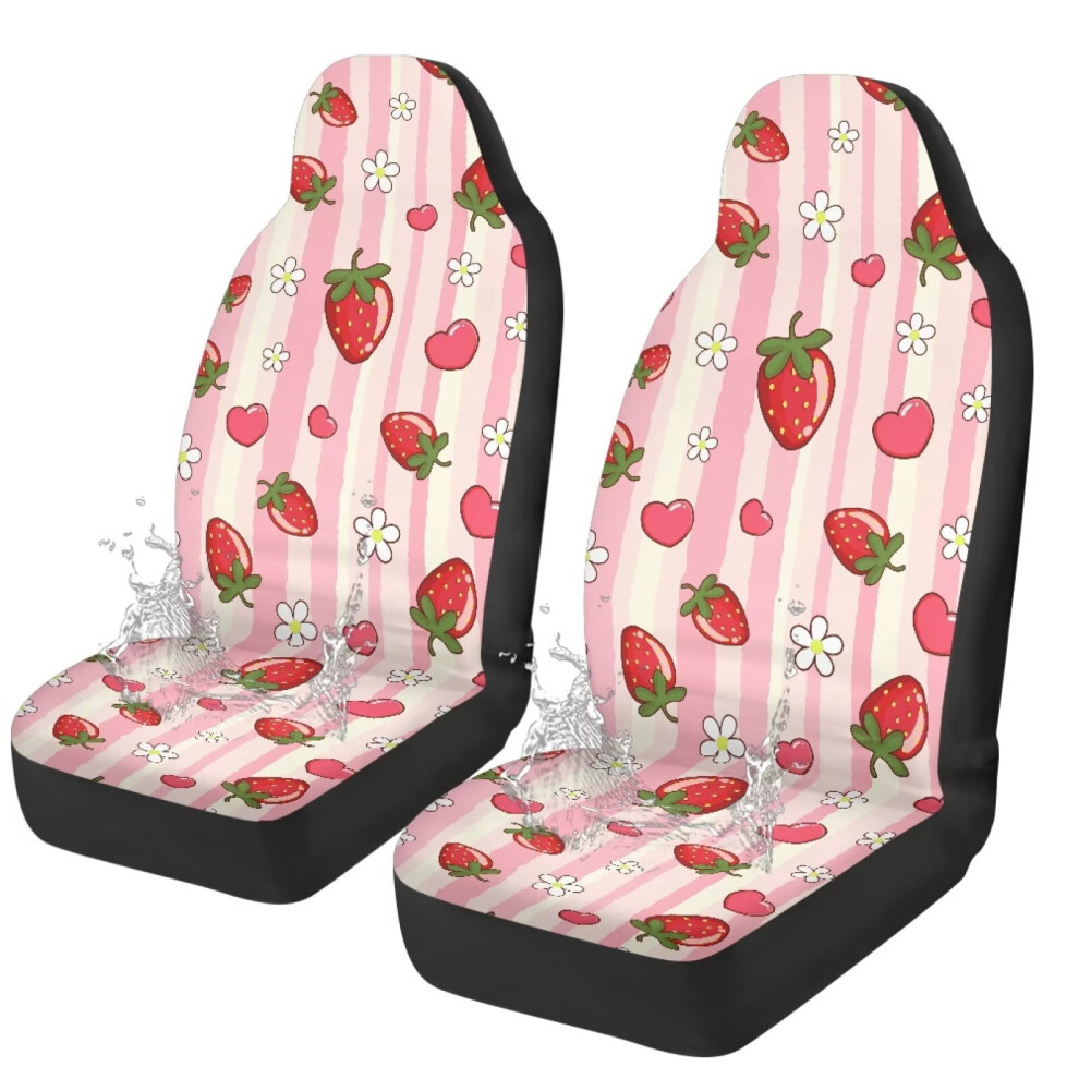 Strawberry Car Seat Covers Waterproof 2 Pcs 913466685622