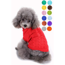 Maglione per cani a collo alto, stile natalizio, taglia piccola, media, grande