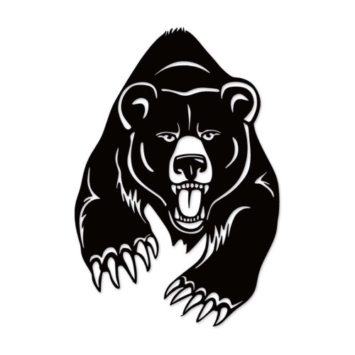 Black Bear Metal Wall Art Decor 1 Piece