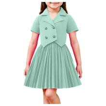 Mint Green Girls' Blazer Set Size 4-5T: Short Sleeve Top