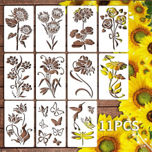 Floral Stencil Set Reusable Large Flower Templates