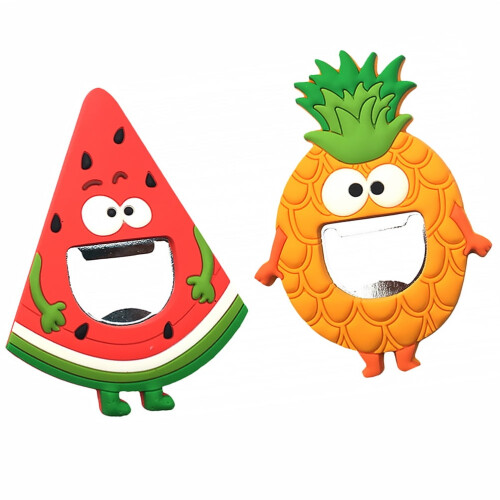 Fridge Magnets Bottle Openers Pineapple Design Red 2 pcs
