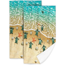 Lot de 2 serviettes de plage tortues, 70 x 40 cm