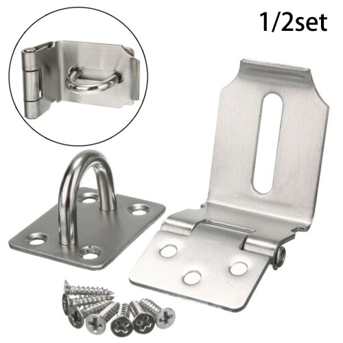 Door Hasp Latch Stainless Steel Right Angle 1PC