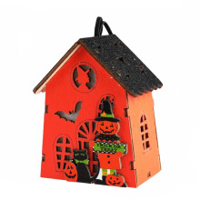 Halloween Mini Wooden Pumpkin Lights Battery Powered