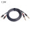 Stereo Audio Interconnect Cable Dual 1/4" TS to Dual RCA 1