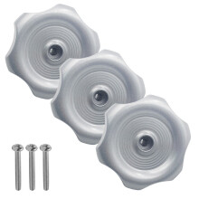 RV Window and Vent Knob Silver 1" Shaft 2-1/4" Dia 3 Pack