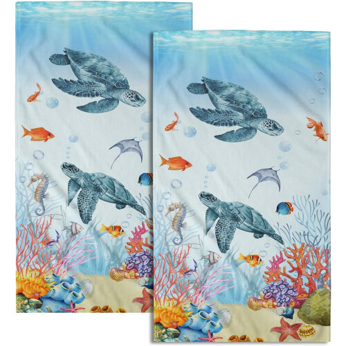 Sada 2 uterákov na ruky Ocean Sea Turtle