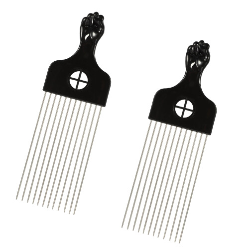 Pettine per capelli in metallo per uomo e donna, 22 x 71 cm, nero, 2 pezzi