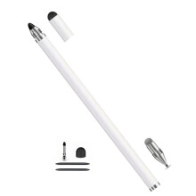 Lápiz óptico capacitivo 4 en 1 con 4 puntas de diferentes materiales.