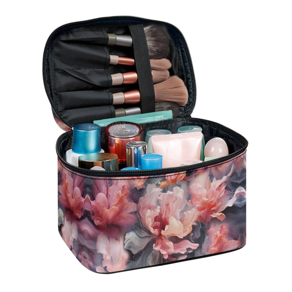 Floral Polyester Makeup Organizer Lightweight Portable 1pc