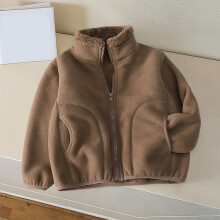 Thermofleecejacke für Kinder von 2-12 Jahren, durchgehender Reißverschluss, lang