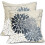 Conjunto de 2 capas de almofada florais em azul acinzentado, 40x40 cm (16x16 polegadas). 1
