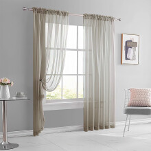 Sheer Linen Textured Voile Curtains 1 Panel