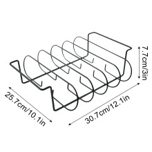 Rib Rack for Gas and Charcoal Smokers, Black, Holds 5 Racks