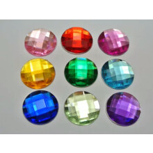 100 Acrylic Flatback Faceted Round Rhinestone Gems 16mm No Hole Color for Choice-Mixed Color