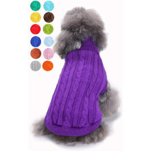 Maglione per cani a collo alto, stile natalizio, taglia piccola, media, grande