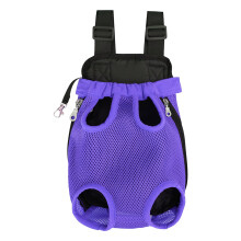 Mochila transportadora para perros y gatos con correa frontal ajustable para el pecho.