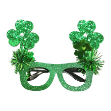 St. Patrick's Day glasses frames with shamrock design green