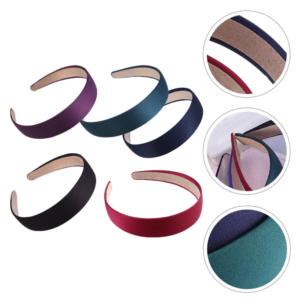 Hair Bands for Women Brown Elegant Wide Headband 5 Pcs