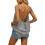 Women's Gray Open-Back Camisole Top with Adjustable 1