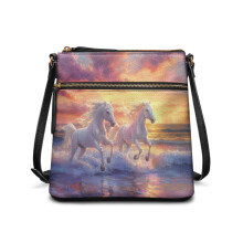 Lätt och vattentät axelväska för kvinnor, Horse Sunset
