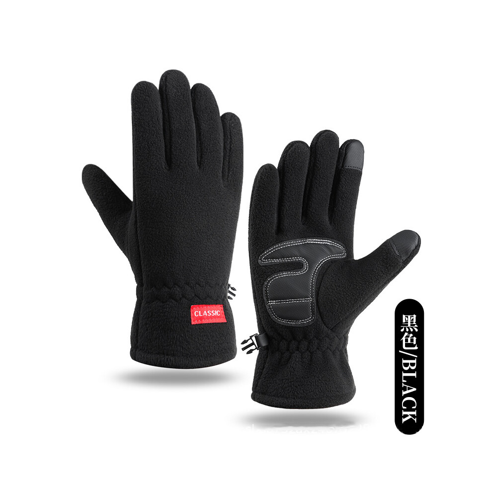 Polar Fleece Touchscreen Gloves Waterproof Windproof Black 913466681105