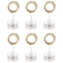 Cordão de luzes LED com fio de cobre à prova d'água, 6 peças.