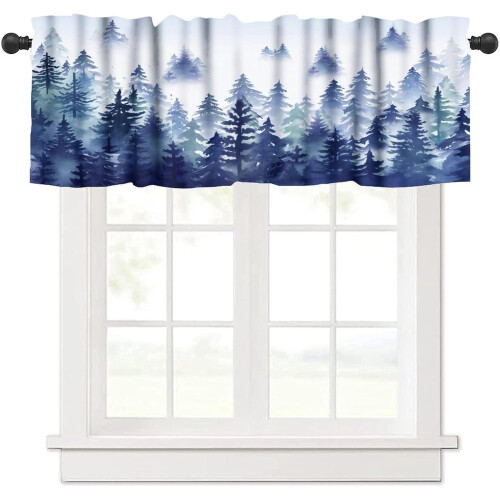 Forest Valance Curtains Nature Green Misty Tree Landscape