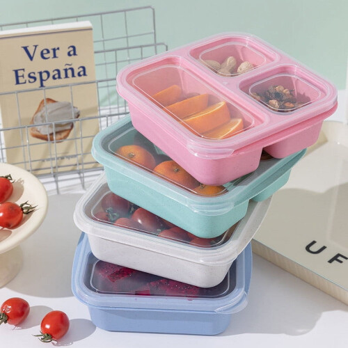 Oefntac reusable snack container with lid 3-compartment