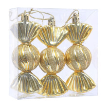 Christmas Tree Ornaments Set Red White Snowflake 12 pcs