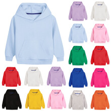 Pink Cotton Hoodie Kids 2-12 Years Solid Long Sleeve