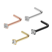 Stainless Steel Zircon Nose Studs 4 pcs 1.5–3mm