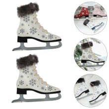 Ice Skate Pendant Decoration for Christmas Tree White Gray