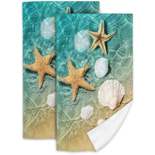 Starfish Hand Towel Set 2-Pack 27.5 x 16 Inches Absorbent