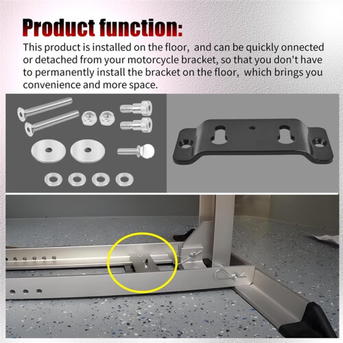 TK-3000 Trailer-Stop Adapter Kit for Condor Pit-Stop/Trailer-Stop Wheel Chocks, Quick-Connect Floor Mount Bracket 2