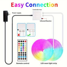 RGB LED neónové lanové svetlo 30 m s diaľkovým ovládaním a ovládaním cez aplikáciu