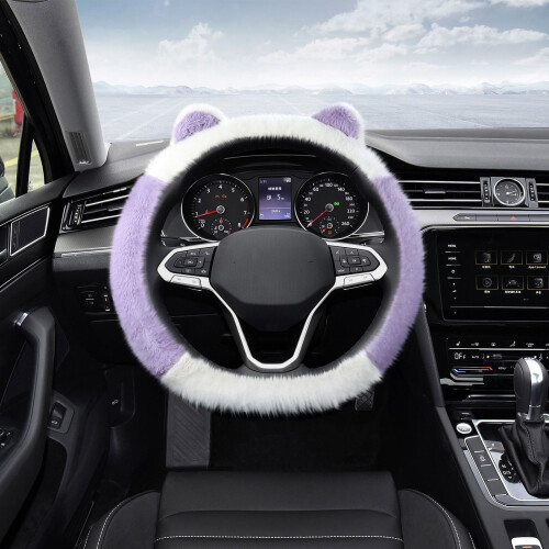 Plush Steering Wheel Cover Winter Warm Elastic Fit