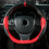 Hand-sewn leather steering wheel cover coffee 38cm 2