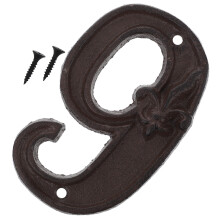 Cast Iron Metal Digital Numbers Vintage Stickers