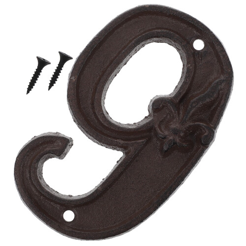 Cast Iron Metal Digital Numbers Vintage Stickers