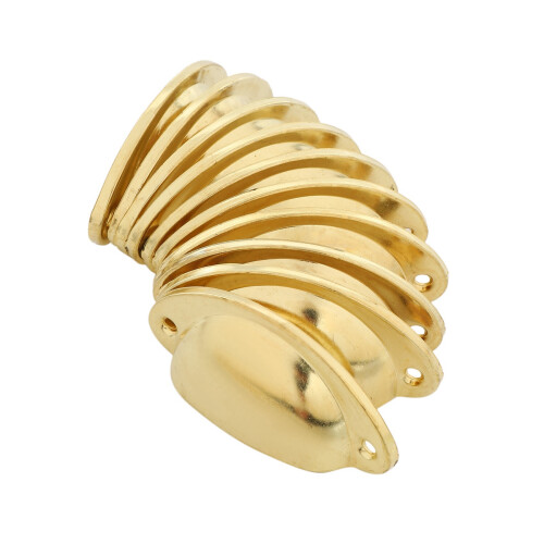 Cup Drawer Pull Kitchen Cabinet Handle Gold Tone, 66mm Hole Centers, 20 Pack 2