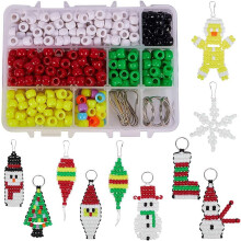 Christmas Bead Pets Kit 8mm Pony Beads 10PCS with Key Ring