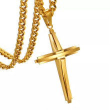 Cross Necklace Stainless Steel Pendant 32 inch
